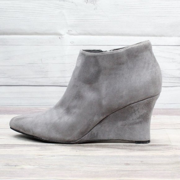 Cole Haan Shoes - COLE HAAN Jordyn II Gray Suede Wedge Ankle Booties Size 8.5 B